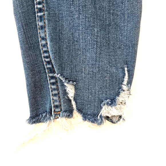 Free People Shark Bite Raw Hem Skinny Jeans Women's Size 25 | Boho Stretch Denim - Picture 7 of 7
